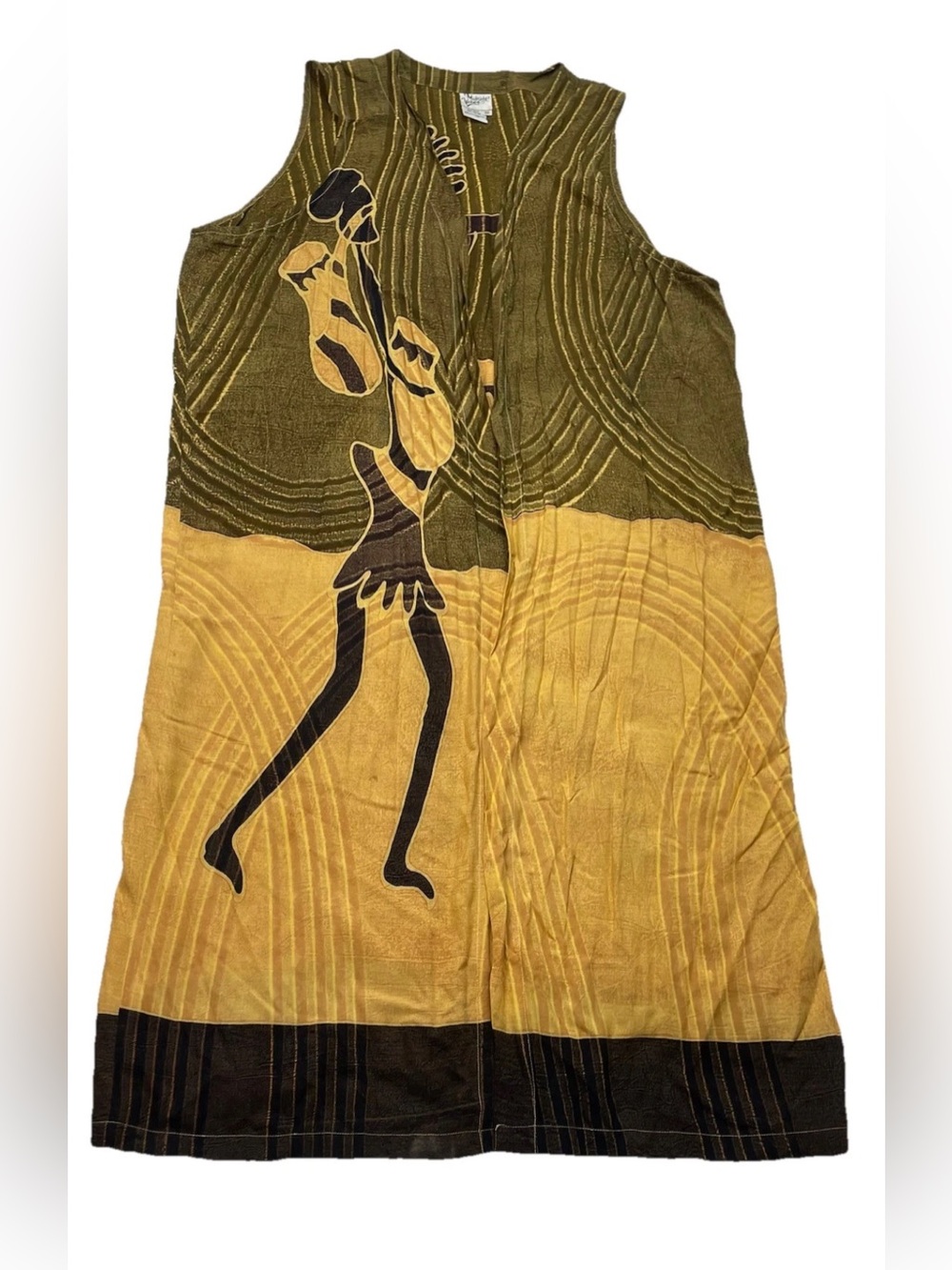 Midnight Velvet Women’s Plus Size 2X Cardigan Duster Artsy Festival Rayon Gold